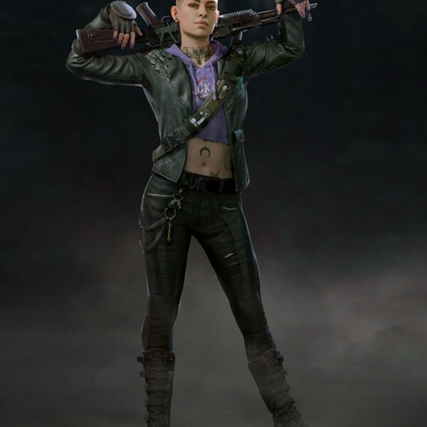 Back 4 Blood B4B Cleaner Karlee Black Biker Leather Jacket