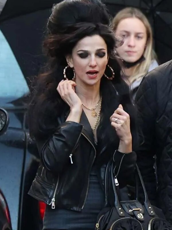 Back To Black 2024 Marisa Abela Black Biker Leather Jacket