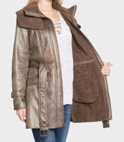 Becky Faux Shearling Mid-Length Duster Coat