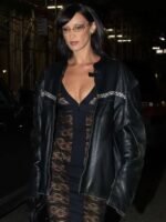 Bella Hadid 26th Birthday Black Leather Jacket