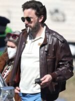 Ben Affleck The Tender Bar Bomber Leather Jacket