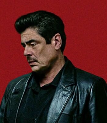 Benicio Del Toro Reptile 2023 Black Leather Blazer