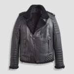 Benjamin Biker Padded Quilted Shearling Jacket