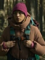 Berlin 2024 Michelle Jenner Pink Puffer Jacket