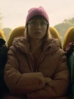 Berlin 2024 Michelle Jenner Pink Puffer Jacket