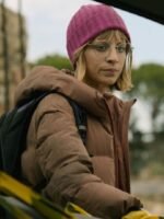 Berlin 2024 Michelle Jenner Pink Puffer Jacket