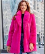 Bianca Mink Fur Shocking Pink Coat