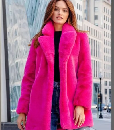 Bianca Mink Fur Shocking Pink Coat