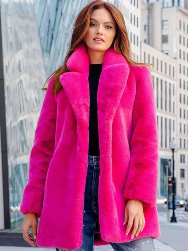 Bianca Mink Fur Shocking Pink Coat