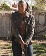 Big Sky Cassie Dewell Grey Suede Trucker Jacket