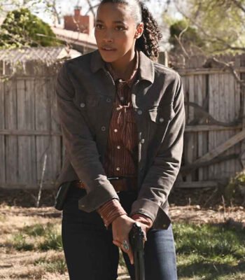 Big Sky Cassie Dewell Grey Suede Trucker Jacket