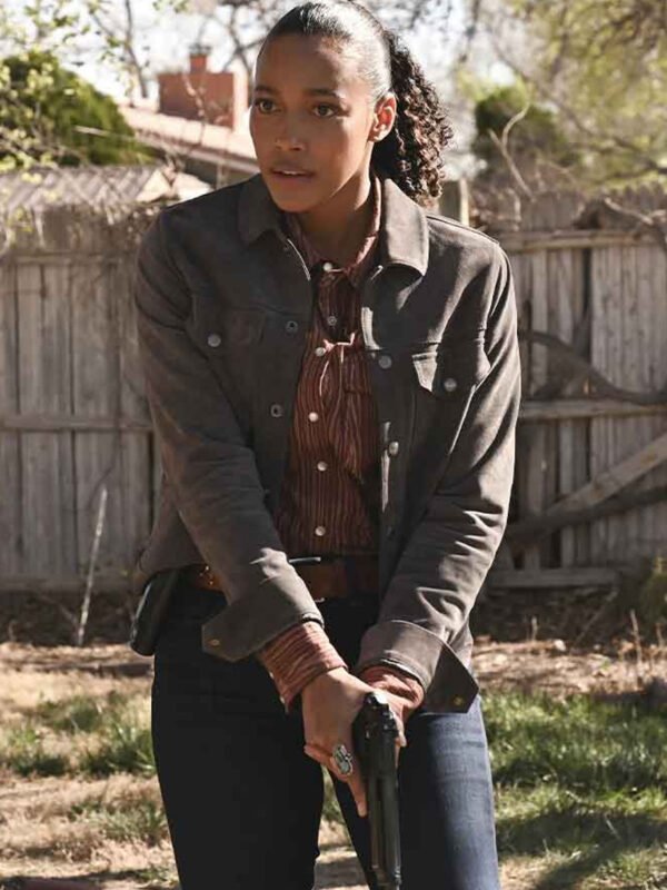 Big Sky Cassie Dewell Grey Suede Trucker Jacket