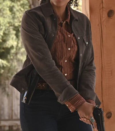 Big Sky Cassie Dewell Grey Suede Trucker Jacket