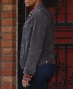 Big Sky Cassie Dewell Grey Suede Trucker Jacket