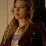 Big Sky S03 Jenny Hoyt Maroon Biker Jacket