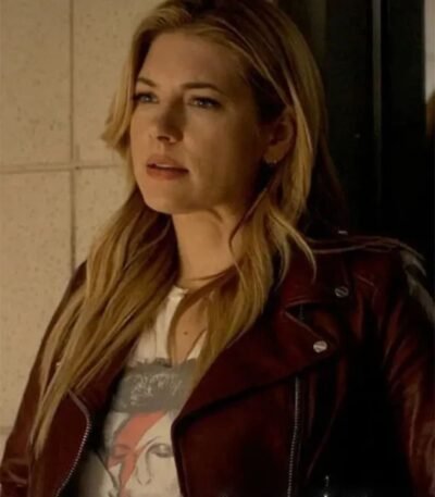Big Sky S03 Jenny Hoyt Maroon Biker Jacket
