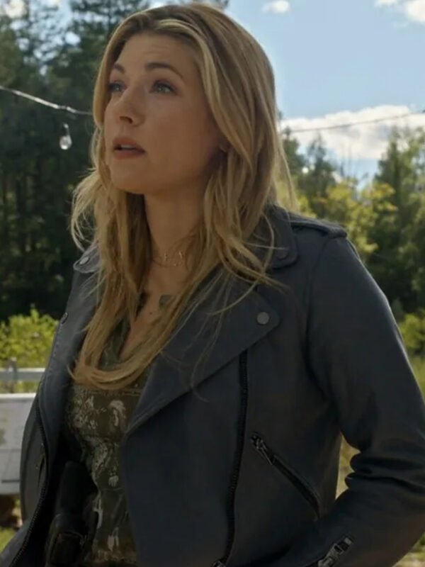 Big Sky S03 Jenny Hoyt Moto Grey Biker Jacket