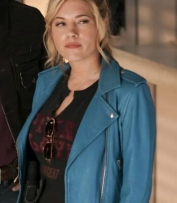 Big Sky S03 Katheryn Winnick Blue Leather Jacket
