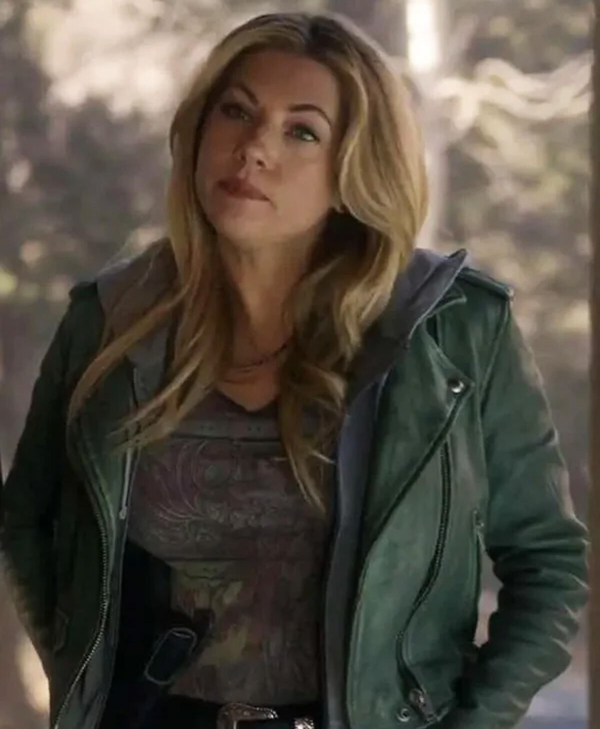 Big Sky S03 Katheryn Winnick Green Leather Jacket