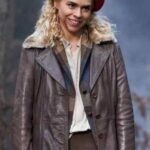 Billie Piper I Hate Suzie S01 Brown Leather Coat