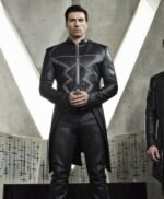 Black Bolt Inhumans Mid Length Leather Coat