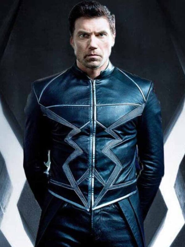 Black Bolt Inhumans Mid Length Leather Coat