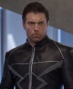Black Bolt Inhumans Mid Length Leather Coat