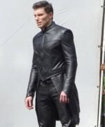Black Bolt Inhumans Mid Length Leather Coat