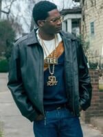 Black Mafia Family BMF Terry Leather Jacket