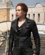 Black Widow 2021 Natasha Romanoff Biker Leather Jacket