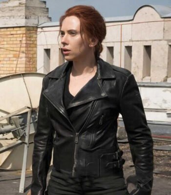 Black Widow 2021 Natasha Romanoff Biker Leather Jacket