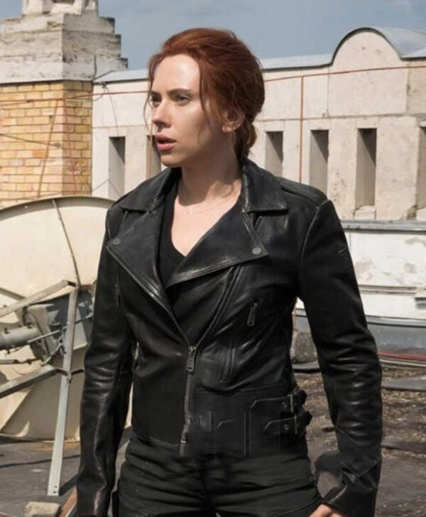 Black Widow 2021 Natasha Romanoff Biker Leather Jacket