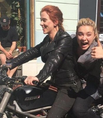 Black Widow 2021 Natasha Romanoff Biker Leather Jacket
