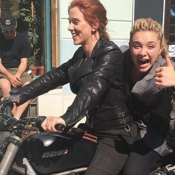 Black Widow 2021 Natasha Romanoff Biker Leather Jacket