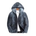 Black and Grey Shaded Mink Fur Hooded Jacket