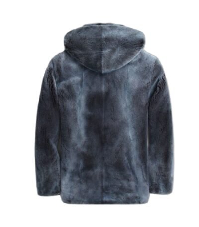 Black and Grey Shaded Mink Fur Hooded Jacket