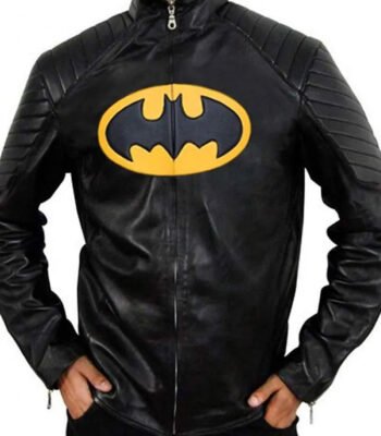 Black and Yellow Batman Lego Leather Jacket
