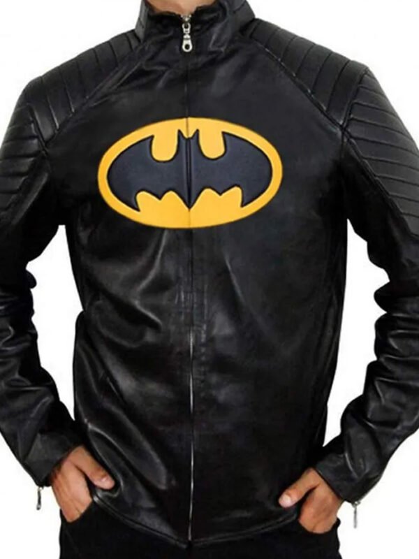 Black and Yellow Batman Lego Leather Jacket