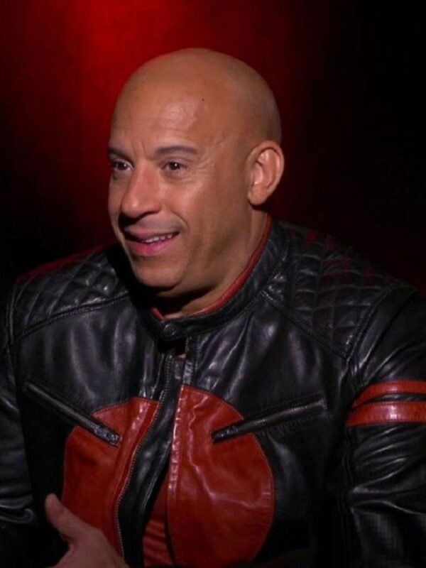 Bloodshot Vin Diesel Black Red Quilted Biker Jacket