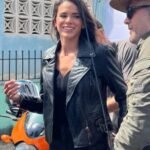 Blue Beetle Bruna Marquezine Black Leather Jacket