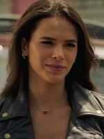 Blue Beetle Bruna Marquezine Black Leather Jacket