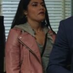 Blue Bloods S09 Marisa Ramirez Pink Leather Jacket