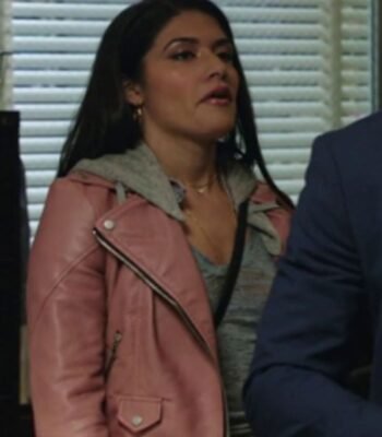 Blue Bloods S09 Marisa Ramirez Pink Leather Jacket