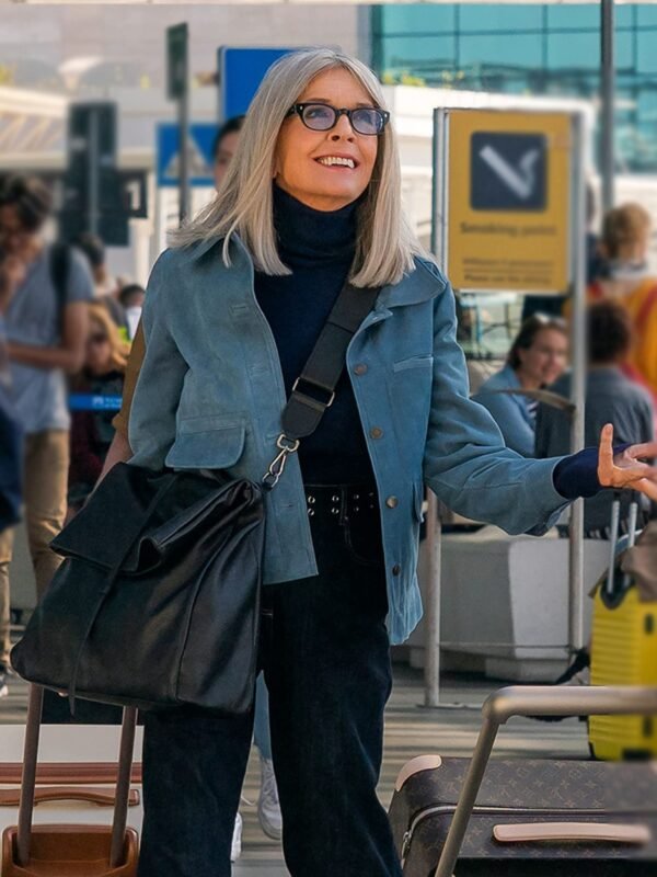Book Club The Next Chapter Diane Keaton Blue Suede Jacket