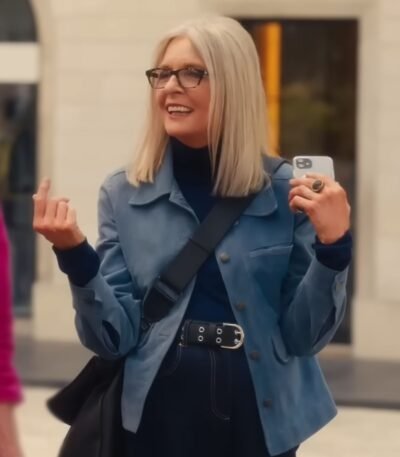 Book Club The Next Chapter Diane Keaton Blue Suede Jacket