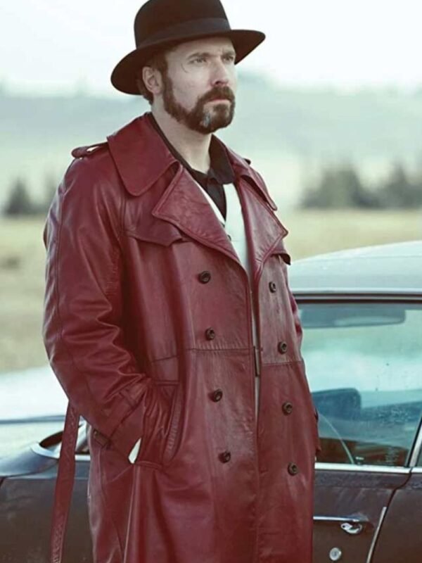 Brad Mann Fargo Gale Kitchen Maroon Trench Coat