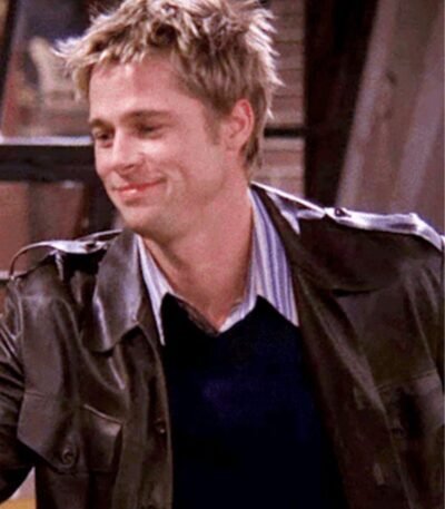 Brad Pitt FRIENDS S08 Black Leather Jacket