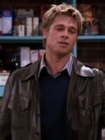 Brad Pitt FRIENDS S08 Black Leather Jacket