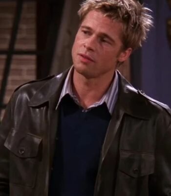 Brad Pitt FRIENDS S08 Black Leather Jacket