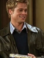 Brad Pitt FRIENDS S08 Black Leather Jacket
